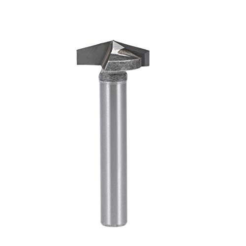 uxcell 150 Degree V-Groove Router Bit 16mm Dia with 6mm Shank, Titanium Steel Tipped V Grooving Bit (Gray)