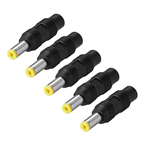 uxcell 5pcs DC Power Connector Adapter 5.5mm x 2.1mm Male Plug to 3.5mm x 1.35mm Female Jack Converter for Laptop CCTV Camera strip lighting