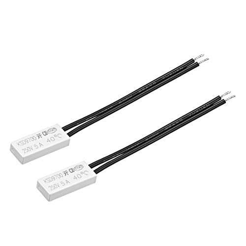 uxcell KSD9700 Thermostat, 40? Normally Open Temperature Switch, N.O 5A Thermal Switch Bimetal Temperature Controller 2pcs