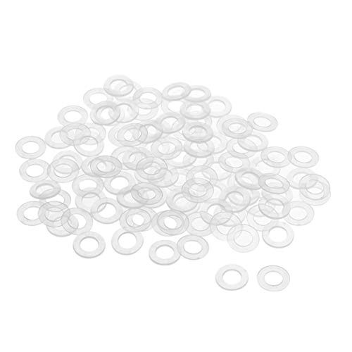 uxcell Nylon Flat Washers M6 11mm OD 6mm ID 0.8mm Thickness Sealing Gasket for Faucet Pipe Water Hose, Clear, Pack of 200