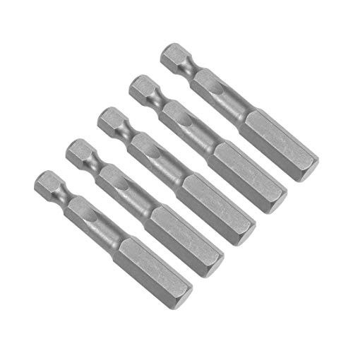 uxcell 5 Pcs H8 Magnetic Hex Head Screwdriver Bits, 1/4 Inch Hex Shank 2-inch Length S2 Power Tools