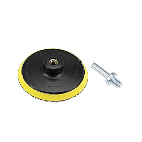 uxcell 4" Hook and Loop Backing Pad Sanding Polishing Backer Plate with M10 Drill Adapter for Random Orbit Sander Polisher Buffer