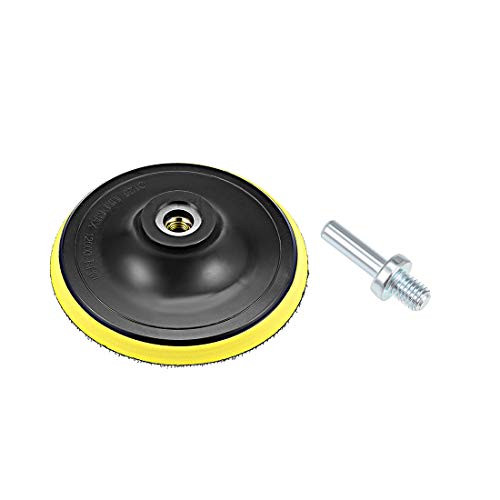 uxcell 5" Hook and Loop Backing Pad Sanding Polishing Backer Plate with M10 Drill Adapter for Random Orbit Sander Polisher Buffer