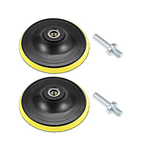 uxcell 5" Hook and Loop Backing Pad Sanding Polishing Backer Plate with M10 Drill Adapter for Random Orbit Sander Polisher Buffer 2pcs