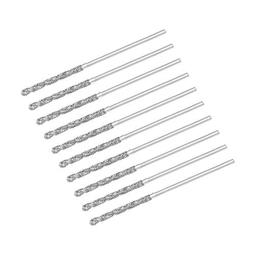 uxcell 1mm Diamond Twist Drill Bits High Speed Steel HSS for Glass Sea Shells Stone Tiles 10 Pcs