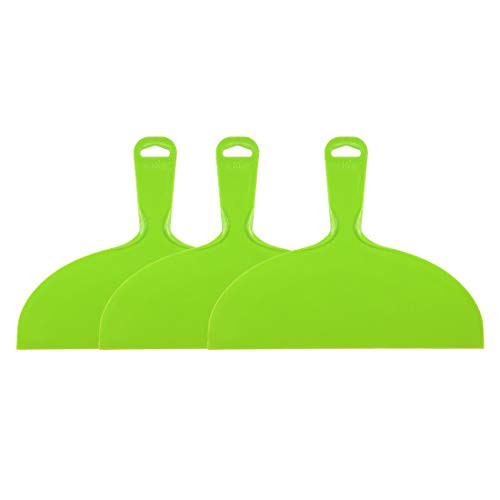 uxcell Putty Scraper 10" Plastic Flexible Putty Knives Disposable Spreader for Taping Drywall Wall Painting Green 3pcs