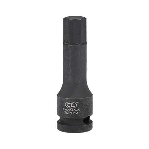 uxcell 1/2-Inch Drive x 14mm Impact Hex Bit Socket, Metric 3" Length, Cr-Mo