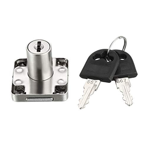 uxcell Drawer Cabinet Lock, Keyed Different, 16mm x 20mm Cylinder, 2Pcs