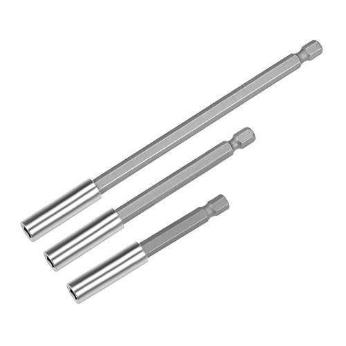 uxcell Extension Extend Socket Drill Bit Holder Magnetic Hex Screwdriver Power Tools,3/4/ 6-inch Length,1/4''-Hexagon Drill Set/ 3pcs