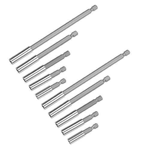 uxcell Extension Extend Socket Drill Bit Holder Magnetic Hex Screwdriver Power Tools,2/2.4/3/4/6-inch Length,1/4''-Hexagon Drill 2 Set/ 10pcs