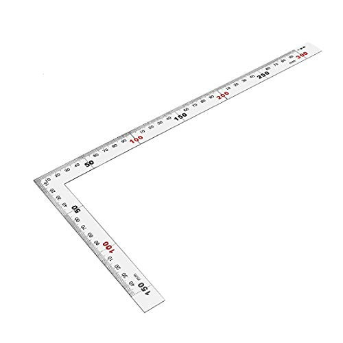 uxcell L Square 150x300mm Steel Scale Square Ruler 90 Degree Angle Ruler Measuring Layout Tool for Carpenter Engineer