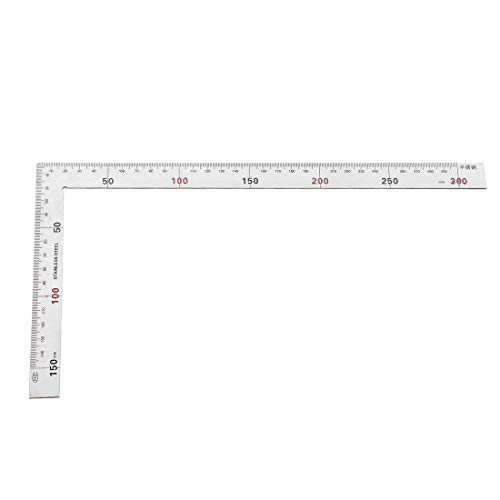uxcell L Square 150x300mm Stainless Steel Framing Square 90 Degree Scale Ruler Dual Side Angle Ruler Measuring Layout Tool for Carpenter Engineer
