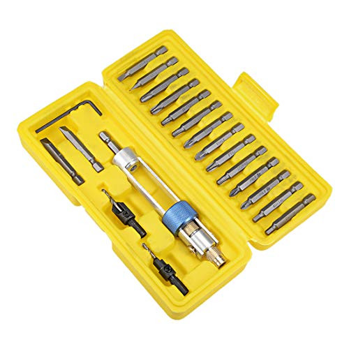 uxcell Screwdriver Set, 20 in 1 Magnetic Driver Bit Set, CrV Material Box-Packed Screw Driver Tool Bits, 1/4 Inch Hex Shank Screwdriver Tools Kit