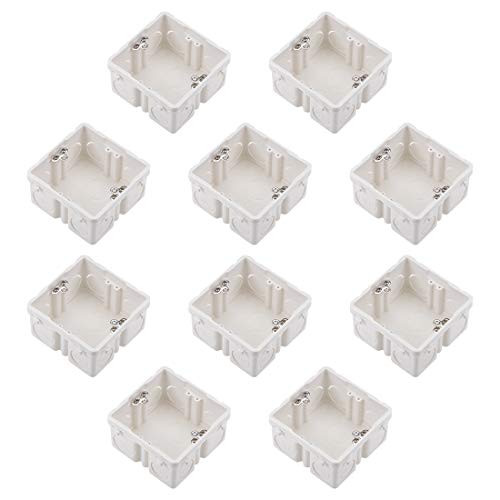 uxcell Wall Switch Box, Deep Case Recessed Mount 86 Type Single Gang White 10pcs