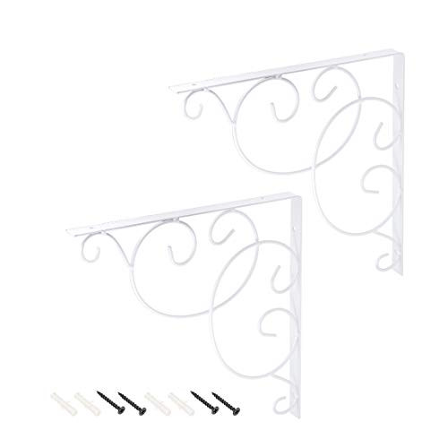 uxcell Shelf Bracket 250lbs Heavy-Duty 10-inch X 10-inch Floral Right Angle Brackets 2pcs