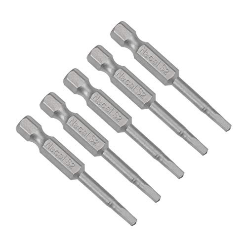 uxcell 5 Pcs SQ1 Magnetic Square Head Screwdriver Bits, 1/4 Inch Hex Shank 2-inch Length S2 Power Tools