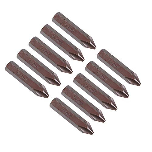uxcell Phillips Bits 10pcs 5/16 Inch 8mm Hex Shank 40mm Length Cross PH2 Magnetic Screw Driver S2 Screwdriver Bit