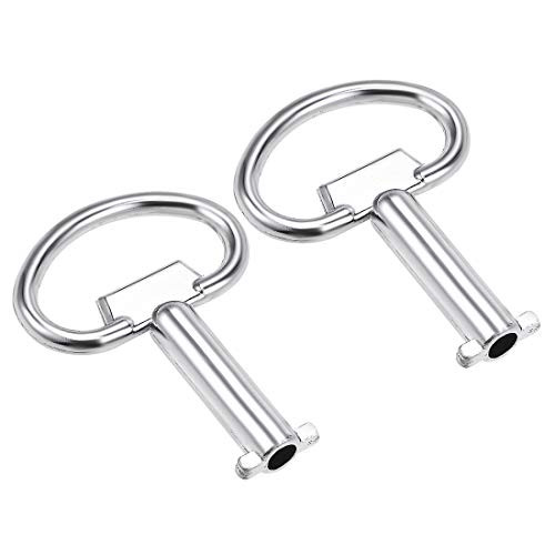uxcell Electrical Cabinet Key 5mm Hole Zinc Alloy Water Meter Box Safety Key 2Pcs