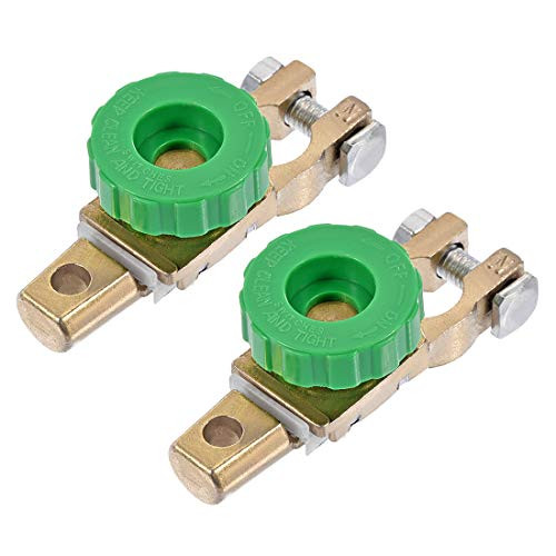 uxcell Battery Terminal Master Disconnect Switch with Knob 15-17mm Diameter Copper 2Pcs for Truck Car Vehicle