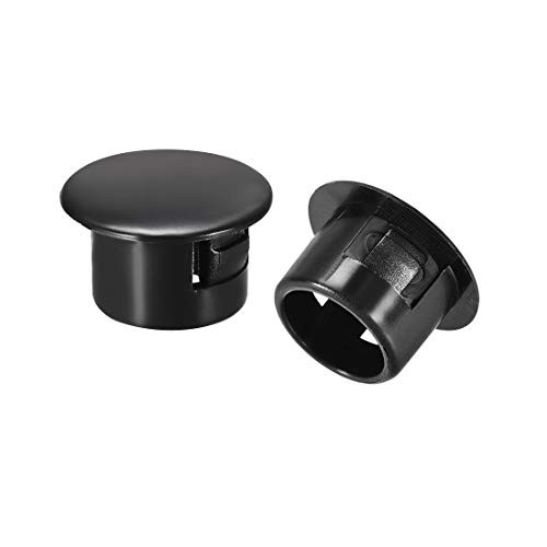 uxcell 50pcs Mounting 13mm X 11mm Black Nylon Round Snap Panel Locking Hole Plugs Cover