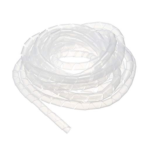 uxcell 11mm Flexible Spiral Tube Cable Wire Wrap Computer Manage Cord 6.5M Length Transparent