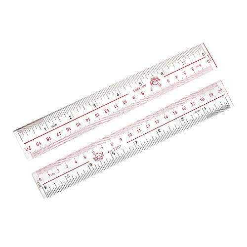 uxcell Straight Ruler 20cm 8 Inch Metric Measuring Tool 4pcs