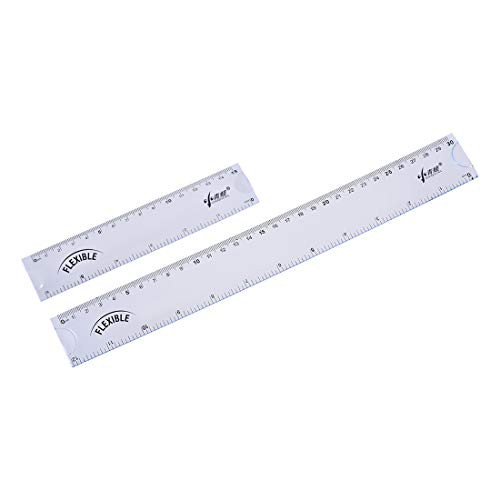 uxcell Flexible Straight Ruler 15cm 6 Inch 30cm 12 Inch Soft Plastic Measuring Ruler Tool 4 in 1 Set