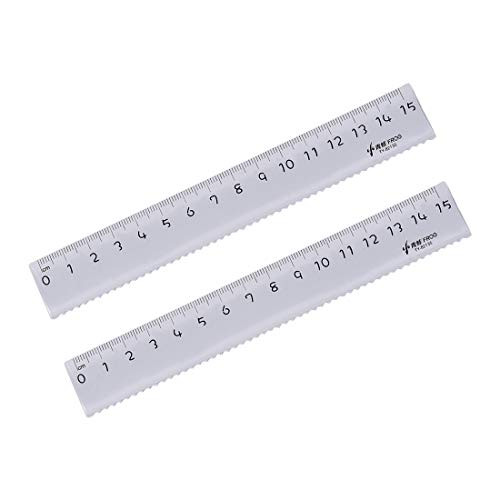 uxcell Straight Ruler 15cm Metric Plastic Measuring Tool Clear 2pcs