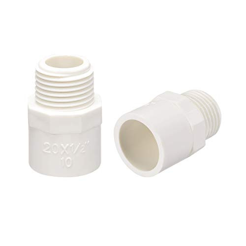 uxcell 20mm Slip X G1/2 Male Thread PVC Pipe Fitting Adapter Connector 10Pcs