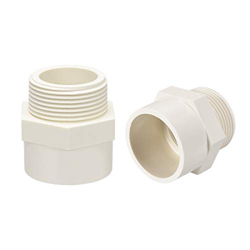 uxcell 40mm Slip X G1-1/4 Male Thread PVC Pipe Fitting Adapter Connector 5Pcs