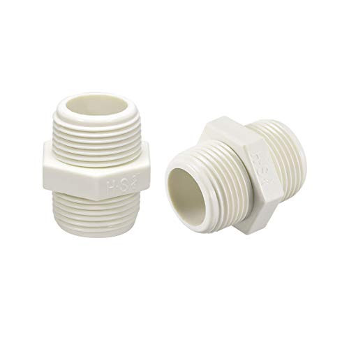 uxcell PVC Pipe Fitting Hex Nipple G3/4 X G3/4 Male Thread Adapter Connector 5pcs