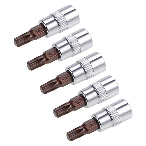 uxcell 1/4-Inch Drive Bit Socket Torx T30 S2 Steel 38mm Length 5 Pcs
