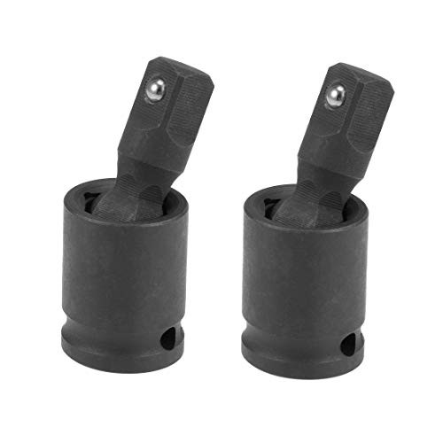 uxcell 2 Pcs 3/8 Inch Drive Universal Joint Swivel Deep Impact Socket, Cr-V