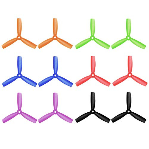 uxcell RC Propellers 4045 4x4.5 Inch CW CCW 3-Vane for Quadcopter Multirotor Multicolor 6 Pairs