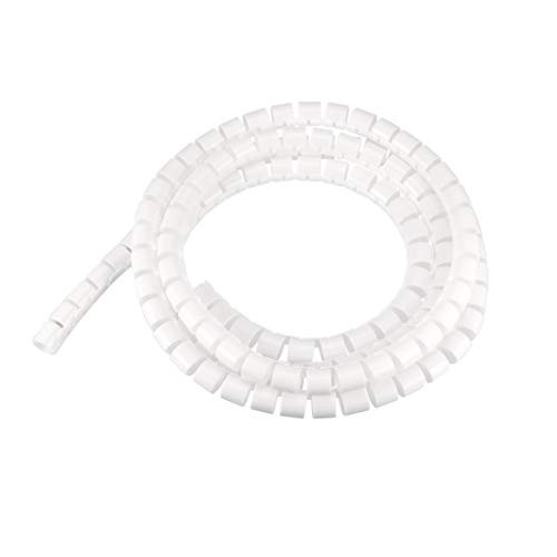 uxcell Flexible Spiral Tube Wrap Cable Management Sleeve 13mmx15mm Computer Wire Manage Cord 3 Meters Long White