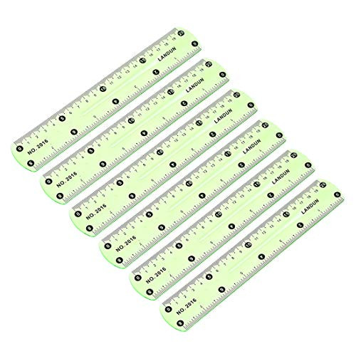 uxcell Flexible Straight Ruler 20cm 8 Inch Soft Plastic Measuring Tool 6pcs