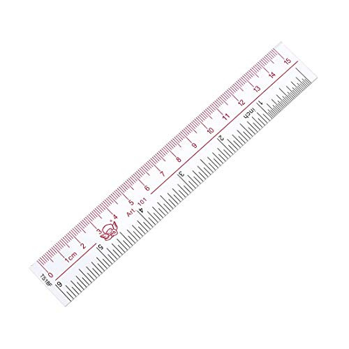 uxcell Straight Ruler 15cm 6 Inch Metric Double Scale Plastic Measuring Tool Clear 20pcs