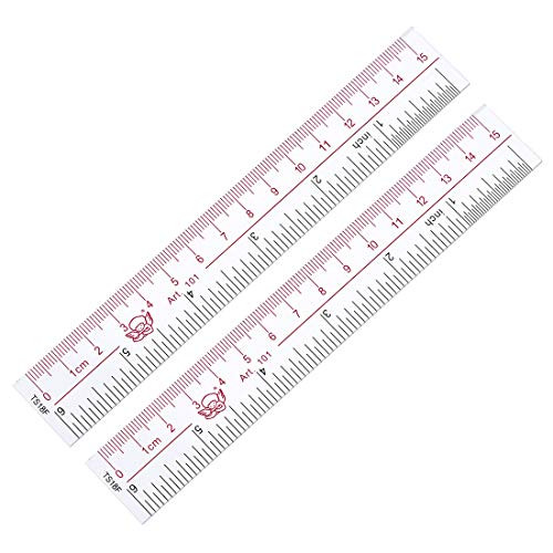 uxcell Straight Ruler 15cm 6 Inch Metric Double Scale Plastic Measuring Tool Clear 2pcs