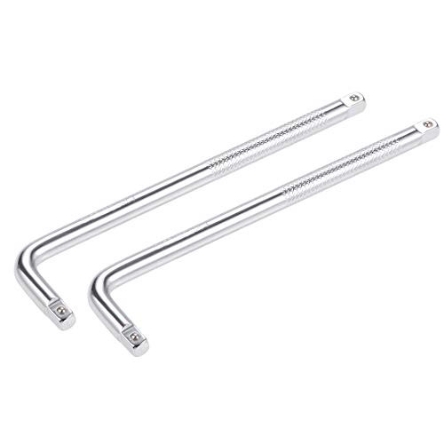 uxcell 2 Pcs 1/4" Drive Socket Breaker L Shape Extension Bar Wrench, CR-V
