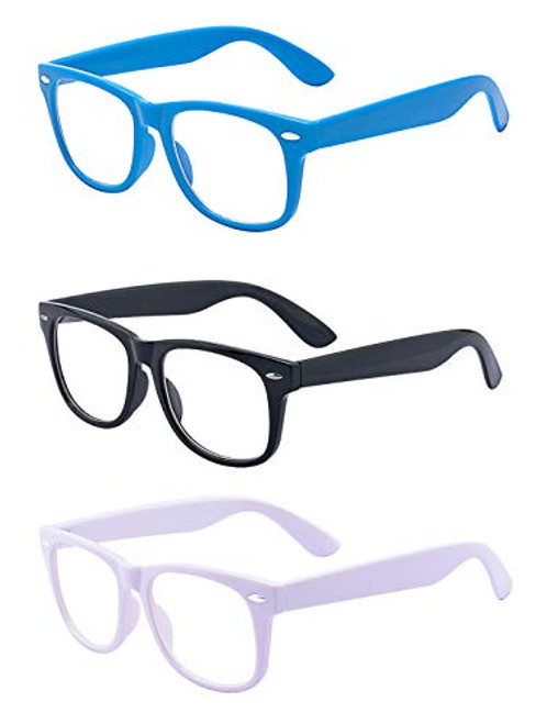 ALWAYSUV 3 Pack Children Kids Teens Blue Light Computer Glasses for Blocking Anti Eye Eyestrain Glasses Set1