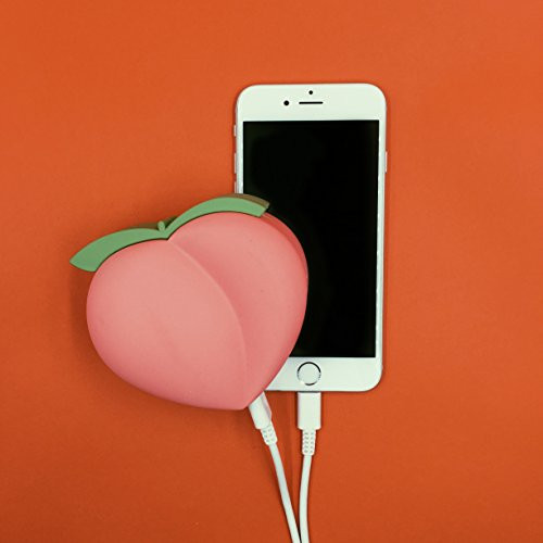 Peach Power Emoji 2600mAh Portable Charger Battery Power Bank - External Battery Charger with High-Speed Charging (5V/1.5A Input/Output) For iPhone, iPad, Samsung Tablets & Other USB Charging Devices