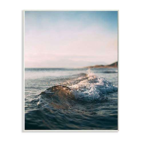Stupell Industries Crest of a Small Wave Beach Water Photograph Wall Art, 10 x 15, Blue