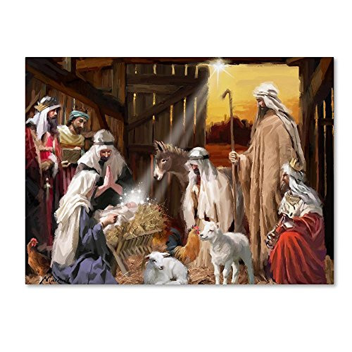 Nativity by The Macneil Studio, 14x19-Inch Canvas Wall Art