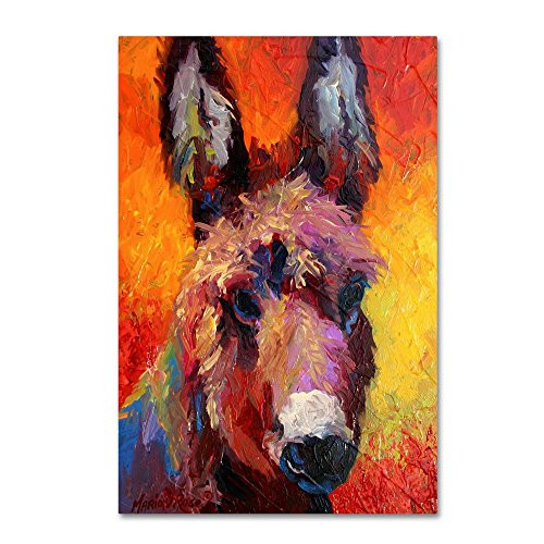 Donkey Portrait II by Marion Rose, 12x19-Inch Canvas Wall Art