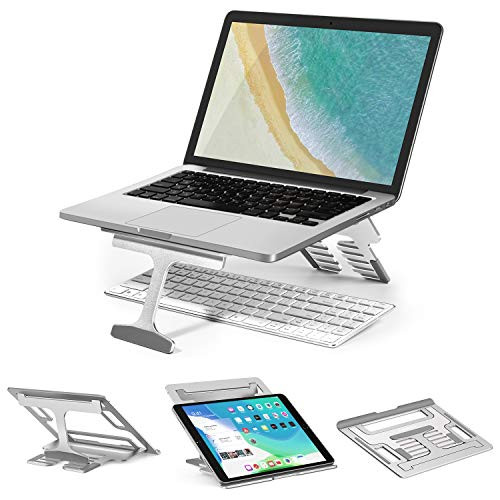 Laptop Riser Stand Portable, iVoler Ergonomic Computer & Notebook Stand Holder for Desk, Foldable Laptop Lift, Height Adjustable, Compatible with MacBook Air Pro, Dell XPS, HP, Lenovo (10-15.6'')