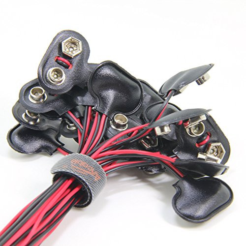 9V Battery Connectors, Ancable 10-Pack T Type 9 Volt Battery Wire Clip Snaps Connector
