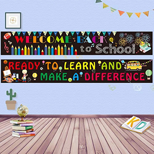 2 Pack Motivational Classroom Bulletin Board Poster Banners- Educational Inspiaration Growth Mindset Classroom Banners for School Classroom Wall Bulletin Board Decor