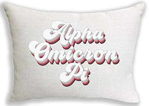 Alpha Omicron Pi Sorority Retro Throw Pillow