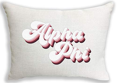 Alpha Phi Sorority Retro Throw Pillow