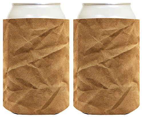 Funny Can Coolie Brown Paper Bag Gag Gift Coolies 2 Pack Can Drink Coolers Multi